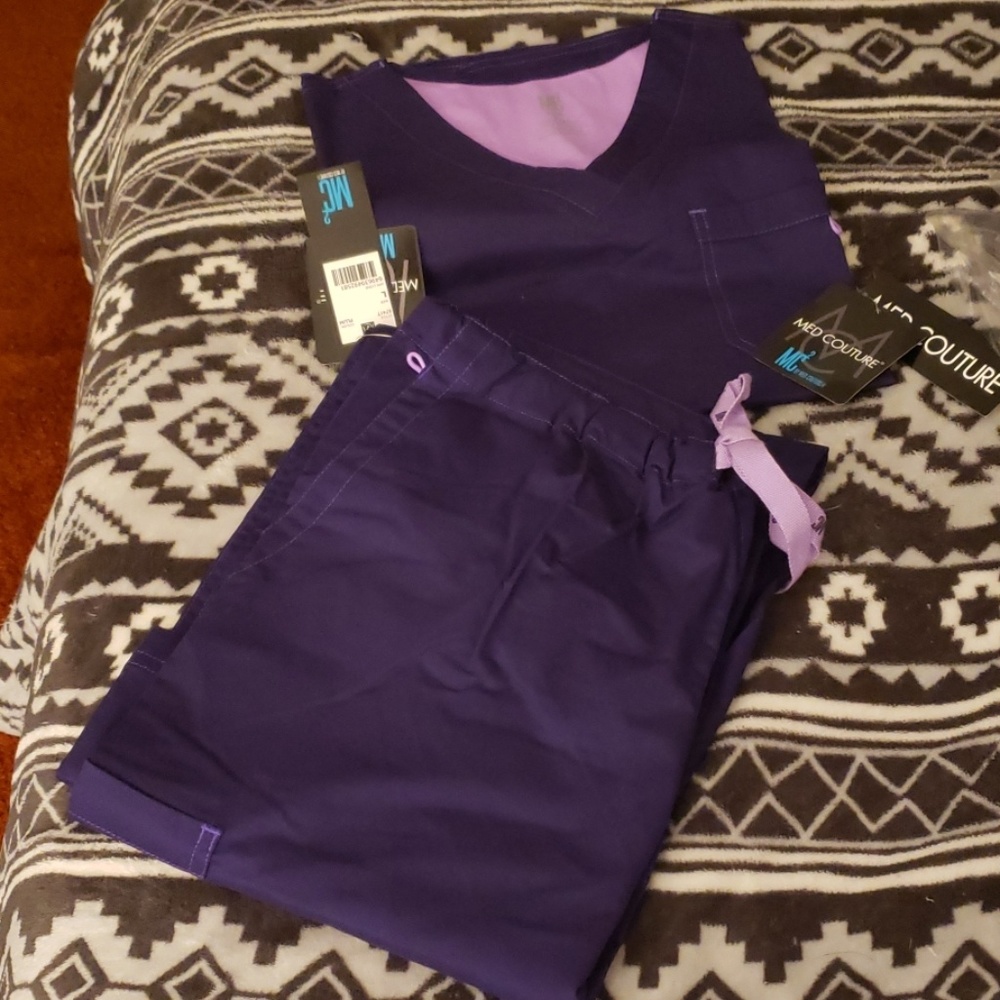 Med couture MC2 plum Large/Large Tall scrub set